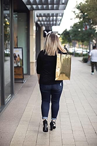 Funiverse Bulk 24 pakovanje metalik zlata velike torbe za kupovinu ili torbe za poklone