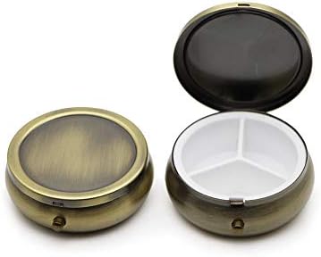 4 kom Vintage organizatori bronzanih pilula okrugla kutija za pilule metalni držač za lijekove Case Travel Tablet