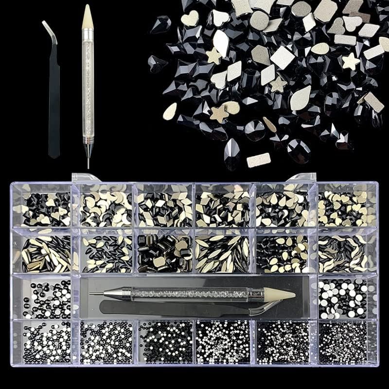 3100kom kristalni Rhinestones Set Multi-Shapes AB Glass Nail Art Diamond flatback Rhinestones dekoracije sa kompletom olovki za nokte -