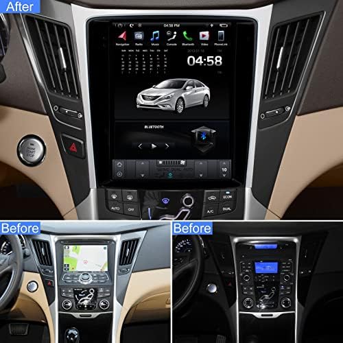 10.4 inčni vertikalni ekran Android Radio Stereo u navigaciji na instrument tabli kompatibilan za Hyundai Sonata 2012-2014 ugrađen Bluetooth Carplay/Android Auto Head Unit Video Audio multimedijski uređaj