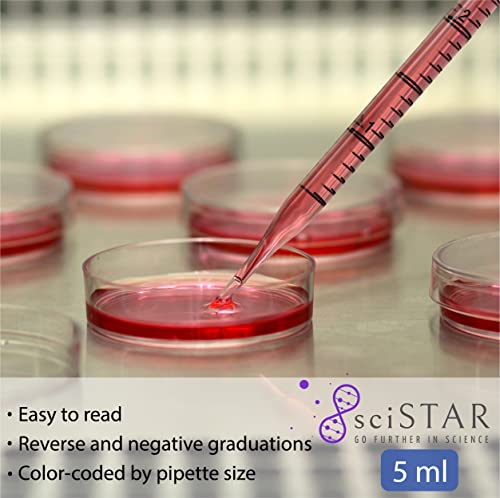 SciStar 5ml polistiren serološke pipete, pojedinačno umotane, sterilne, standardne dužine, laboratorijskog kvaliteta