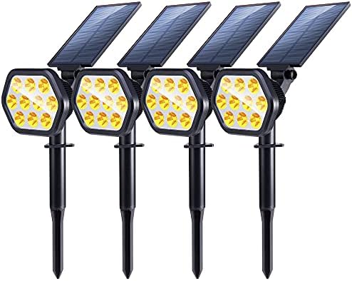 Nekteck solarna svjetla na otvorenom, 10 LED krajobraznih reflektora Solarna zidna svjetla 2-u-1 Bežična podesiva sigurnosna rasvjeta za uređenje dvorišta Walkway Torch Bazen