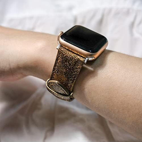 Gornji Cleopatra Apple Watch Band kompatibilan je za IWATCH 7/17/1/4/3/2 / 1 / SE, dizajnerskog izbora Gillter IWATch opseg W / Prave kože