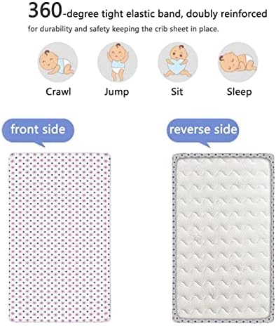 Polka Točkice Opremljeni mini listovi krevetića, prenosivi mini listovi krevetića meki i prozračni