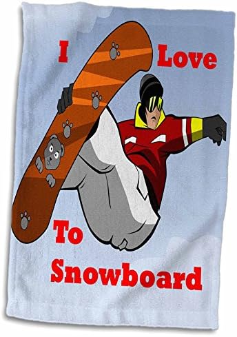3Droza Slika crtanog filmova Volim snowboard sa muškarcem i ploči - ručnici