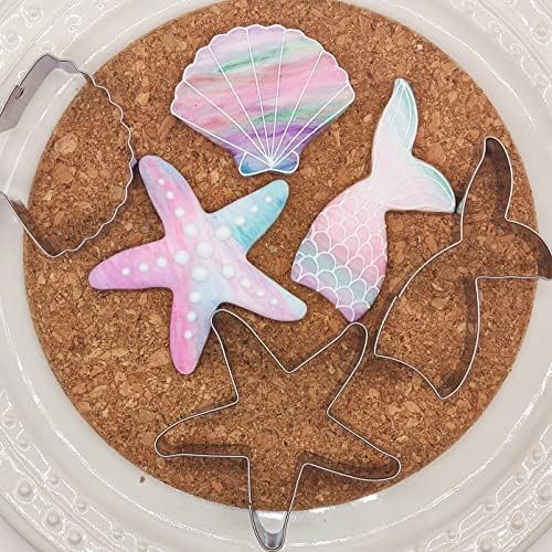 Q-Baker Mermaid rezači kolačića, rep sirene, morska zvijezda, morska zvijezda-rezači prazničnih kolačića od