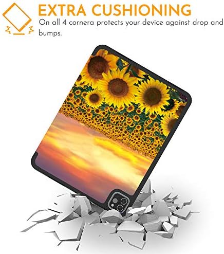 Hepix iPad Pro 11 inčni Case Suncokret 2020 2018 sa držačem olovke, slikarski vrt cvijet TRIFOLD TRIFOLL Slim postolje Zaštitna pokrov Staklana kućišta Automatski san za A2228 A2231 A2068 A2230