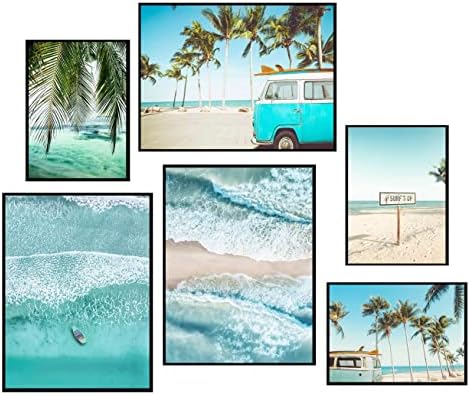 Set od 6 kom zidna umjetnost na plaži za plavi morski pejzaž View tematska slika poster Print zidni dekor