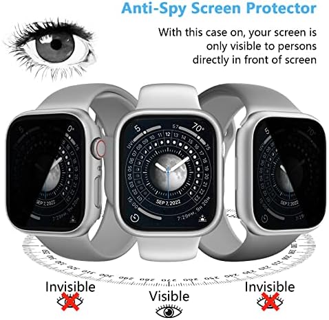 Commuter [3 paket] Zaštitnik zaslona za Apple Watch 8 & Apple Watch 7 45mm, tvrdi PC Ultra tanka futrola sa ugrađenim anti-perenim kaljenim filmom za Apple Watch Series 8/7 45mm, crna / zelena / plava