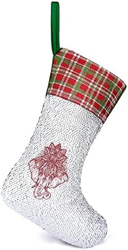 Joga slon sa lotos božićnim čarapama sa blistavim blimublingingin Xmas Holiday Fireplace Mantle Party Helpki dekor