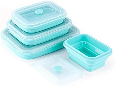 Ieasefh Bento kutije sklopiva kutija za ručak posuda za hranu Silikonski BPA nepropusni hermetički poklopac kutija za ručak kutija za ručak sklopiva kutija za ručak koja se može slagati