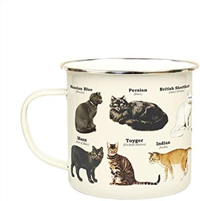 Poklon republička mačka Emajla šalica - prekrasan dizajn za ljubitelje mačaka
