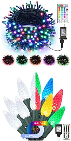 Brizled 300 LED boja mijenja Božić svjetla + 100 LED C6 Cool White & amp; multi boja mijenja