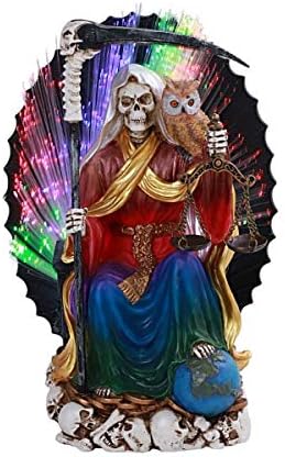 Santa Muerte Saint Smrt Grim žetelica LED promjena boje promjene smole figurine
