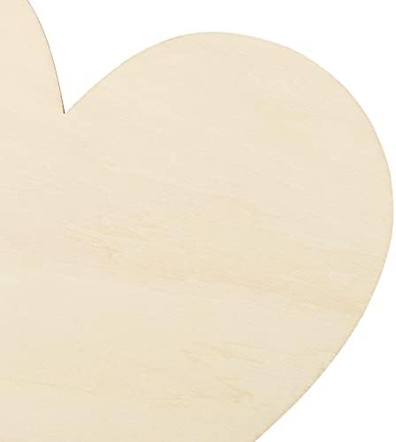 Hoigon 30 kom. 8-inčni drveni srca, nedovršeni izrezi srca od drveta, prazne drvene kriške oblika srca