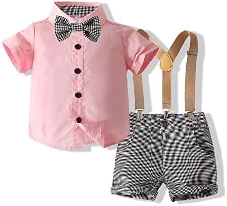 Yun Hao Toddler Little Boy ljetna odjeća Gospodin Ležerne prilike sa odjećom Majica kratkih rukava + kratke hlače 3pcs