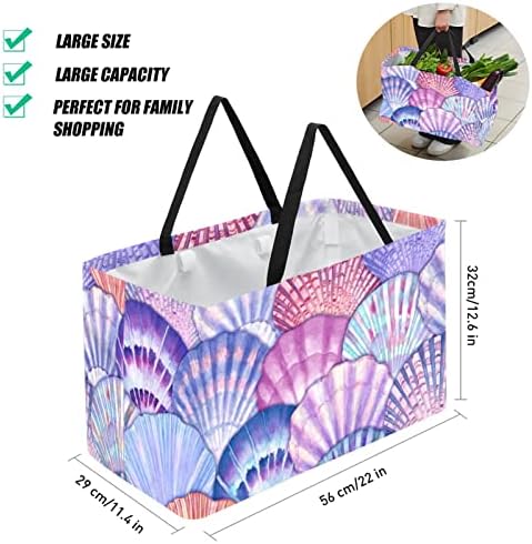 Lorvies torbe za višekratnu upotrebu kutije za skladištenje korpa, podvodne životinje uzorak sklopive pomoćne torbe sa dugom ručkom