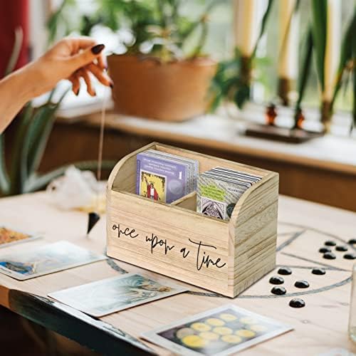 Držač kartice Yoto, drvena futrola za kartice Yoto, kutija za odlaganje kartice Yoto sa dva pretinca, kutija za odlaganje kartica sa drvenom palubom-dizajnirana za držanje Yoto Mini Audio kartica za dječake i djevojčice
