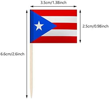 100 Pakovanja Portoriko Zastave Portorika Zastave Za Čačkalice, Koktel Picks Mini Stick Cupcake Toppers