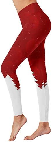 XXBR ženske božićne joge hlače visoki struk Xmas Reindeer SnowFlake Ispiši gamaše trbušnjaka Trenutna