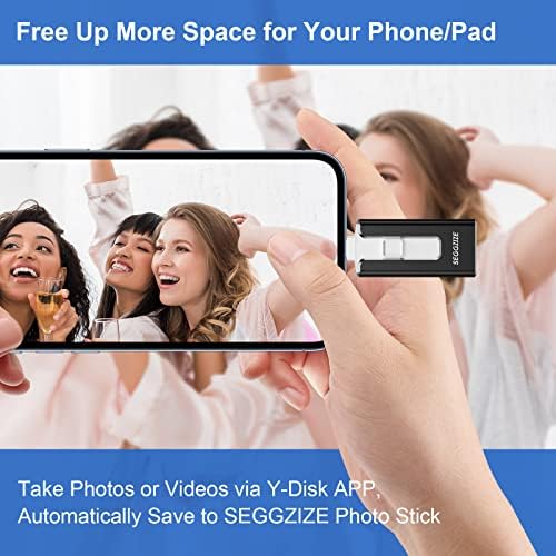 Seggzize Flash Drive za iPhone, 3 u 1 iPhone Flash Drive 64GB Memory Stick, Photo Stick za iPhone, Android telefon,