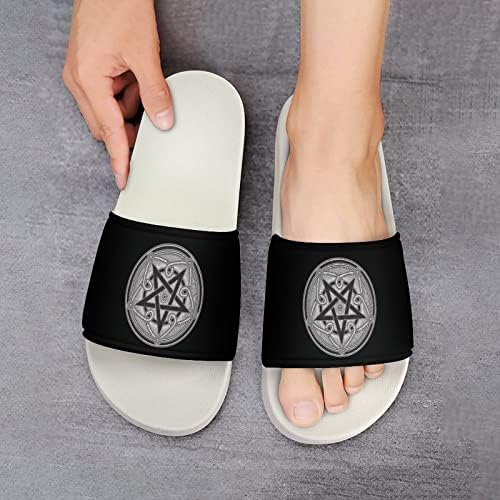 Sive pet zvjezdica Pentagram kućne sandale neklizajuće otvorene papuče za masažu tuš Banje