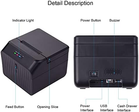 N / A Desktop 58mm Termički primitak Printer ožičeni barkodni štampač USB BT veza unutar podrške ESC