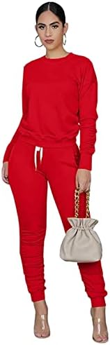 Šipne dukseve za žene za žene 2 komada odjeća jogger znoj odijela jogging loungewear set sa džepovima