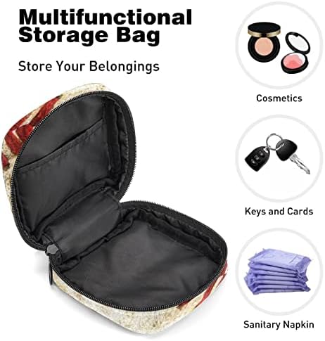 Torba za period, kesica za skladištenje sanitarne ubrus, torbica za period, Torba za putni šminka, retro bejzbol uzorak