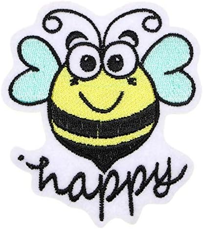 JPT - Buzzy The Bumble Bee Happy Wings crtani izvezeni Applique Gvozden / šivanje na zakrpama Badge Slatka