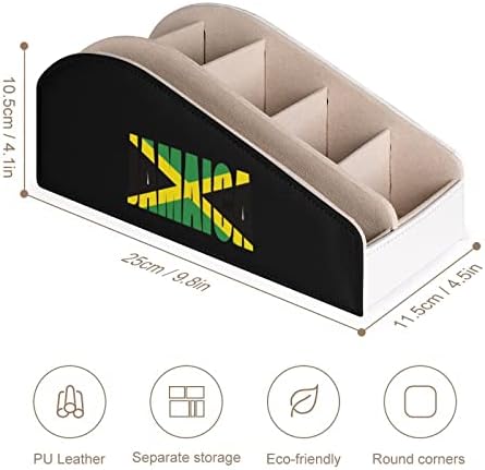 Držač za daljinsko upravljanje jamajkom zastava sa 6 odjeljaka PU kožna daljinska kutija za odlaganje za kućnu kancelariju