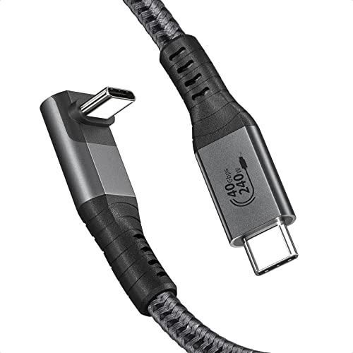 Xaosun 240W USB4 kabel, 40gbps 90 stupnjeva Thunderbolt 4 kabel 6ft Thunderbolt kablovski nosač Single 8K Dual 4K USB C Video kabl za Thunderbolt 3 Parna paluba EGPU MAC laptop iPad docks