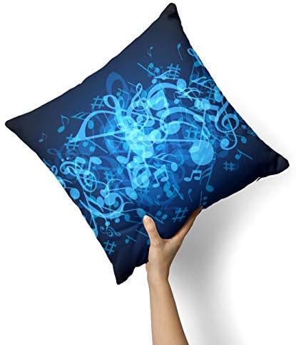 Iirov užarene plave glazbene note - Custom Dekorativni kućni dekor unutarnji ili vanjski jastuk za bacanje za kauč, krevet ili kauč jastuk