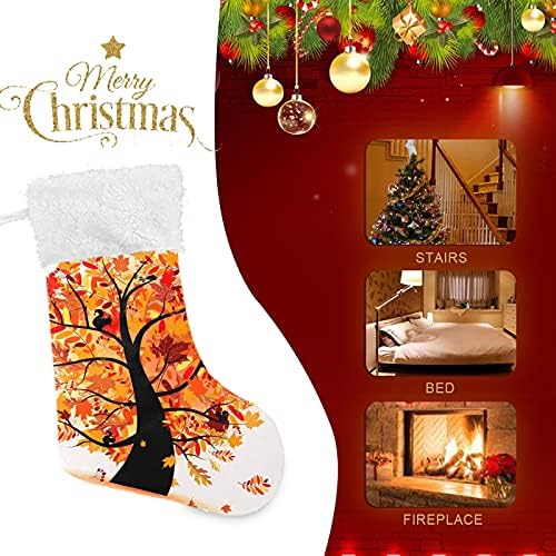 Alaza Božićne čarape jesenji narandžasti pad lišća Classic Personalizirani veliki ukrasi za čarape