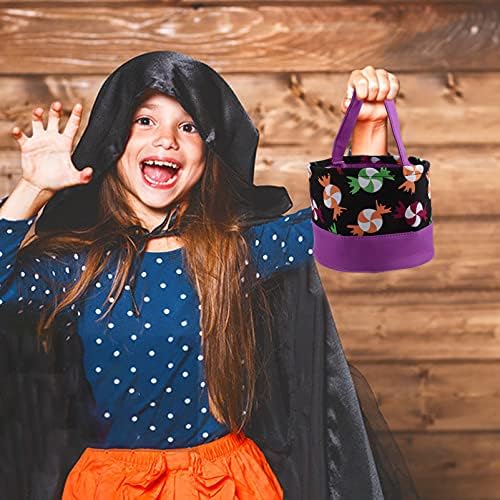 KESYOO Purple Gifts Halloween Trick or Treat Bucket Candy Basket Tote Bag Goodie Bags Handbag kostimirana