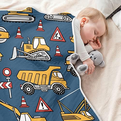 Swaddle pokrivač Građevinske opreme Kamion Pamučni pokrivač za dojenčad, primanje pokrivača, lagana mekana prekrivačica za krevetić, kolica, raketa, 30x40 u, plavoj boji