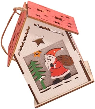 Tofficu Božić Glow brvnara Mini fenjer rustikalni fenjer Božić dekor drvena Božić selo kuća Božić viseći privjesak