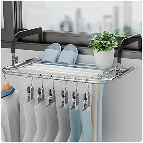 KRAZI multifunkcionalni sklopivi stalak za sušenje od nehrđajućeg čelika prozor Balkonske čarape mali stalak