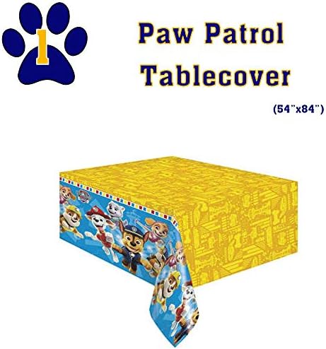 Paw Patrol paket rođendanskih potrepština za 16 sa tanjirima, šoljicama, salvetama, pokrivačem stola, papirnim maskama, svijećom, banerom, Kovitlacima i iglom