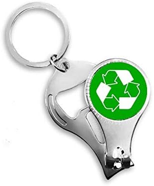 Reciklirajte zeleni kvadratni upozorenje Mark nail nipper prsten za ključeve ključeva za ključeva