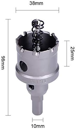 Bettomshin 38mm karbidni rezač rupa, TCT testere za 5mm metalni lim od nerđajućeg čelika