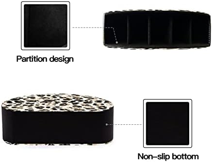 Skoro životinjski Leopard Print Daljinski upravljač Držač sa 5 pretinca PU kožna TV daljinska kutija za