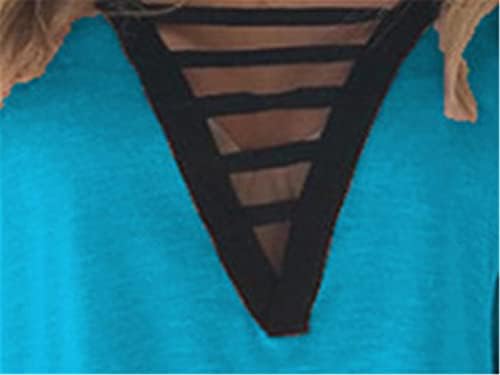 Andongnywell ženske tunike kratkih rukava na vrhu Bluze Casual V izrez T majica Tees Summer Multicolor