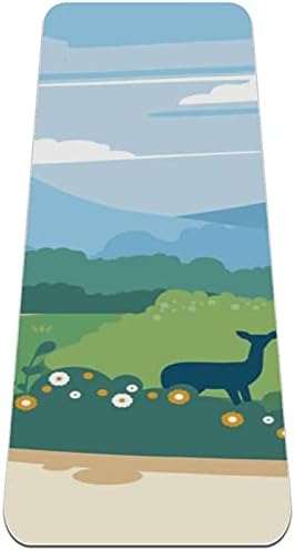 Siebzeh Deer Landscape Premium Thick Yoga Mat Eco Friendly Rubber Health & amp; fitnes non Slip Mat za