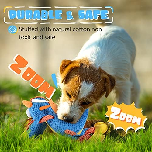Lonssen pas škripane plišane žvakačke igračke - interaktivna punjena igračka, izdržljiva mekana igračka za užad