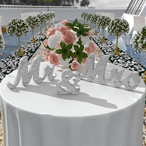 Kikitchen MR & MRS znak za svadbeni stol, veliki klinac drveni g. I gospođa potpisuje i samo oženjeni banner vjenčani ukrasi stola, foto rekvizita, obljetnicu za ventilaciju, vjenčani ukras za vjenčanje