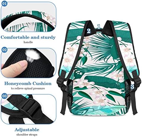 Tbouobt putni ruksak set lagan laptop casual ruksak za žene muškarci, tropsko lišće cvijeće