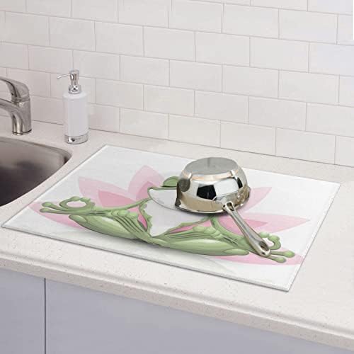 Slatka smiješna žaba Raied Yoga tiskano kuhinjsko sušenje za sušenje mikrofiber jastučić za sušenje
