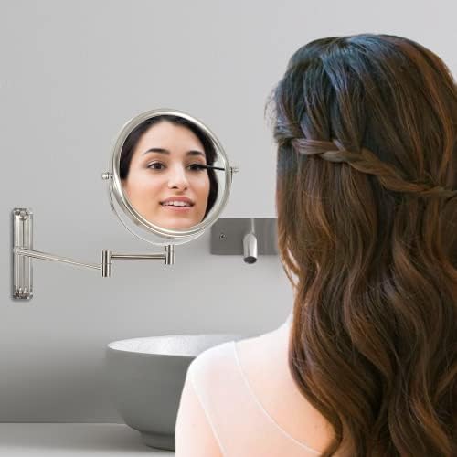 10 puta uvećanje ogledalo za šminkanje, zidno ogledalo za šminkanje može se pomerati gore-dole 8-inčno dvostrano