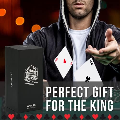 Poker pokloni za muškarce, jedinstveni pokloni za Poker igrače-kralj pokera-staklo za štampanje piva 15oz,